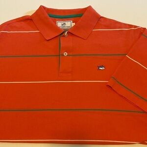 Southern Tide classic fit size L orange green white short sleeve cotton